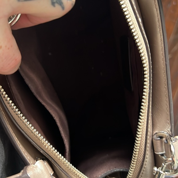 Coach Zoe Platinum Python Embossed Leather Tote/Satchel Bag w/Lock Detail - Picture 9 of 10